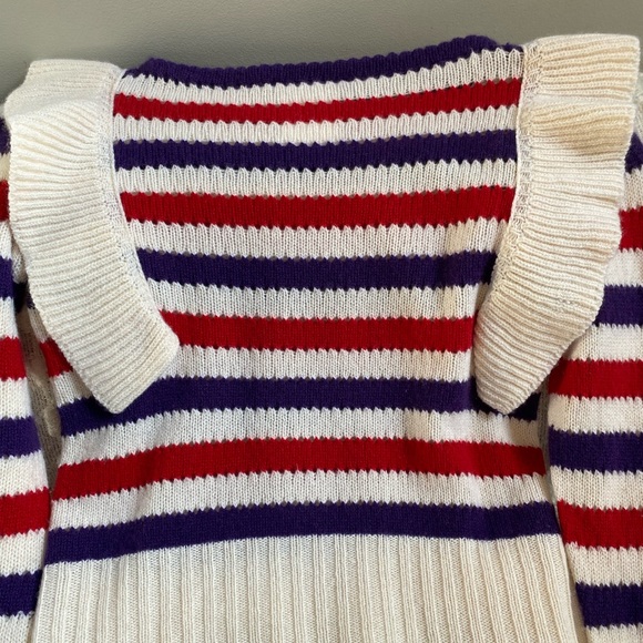 {Philosophy di Lorenzo Seraphini} Striped Ruffle Cashmere Sweater - Picture 9 of 16